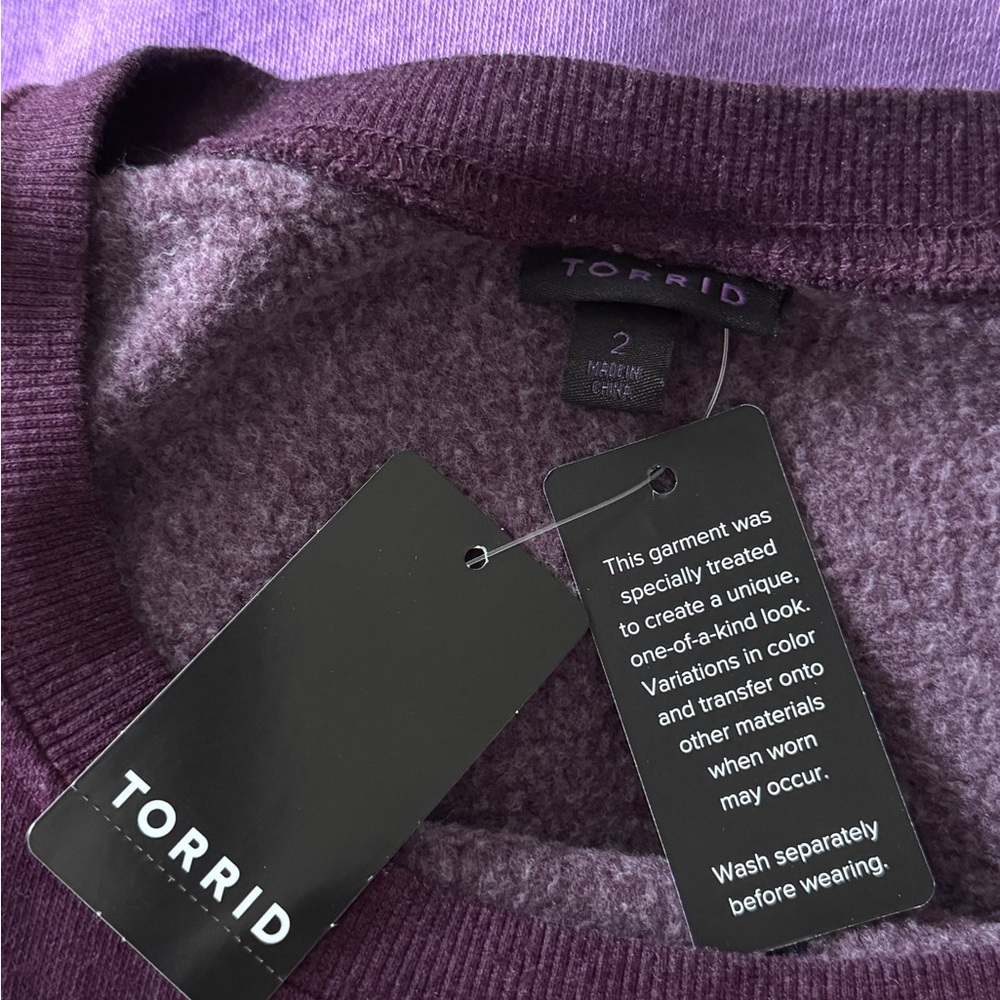 NEW Torrid Relaxed Fleece Crew Neck Sweatshirt Size 2X Sporty Loungewear Comfy - Picture 7 of 11